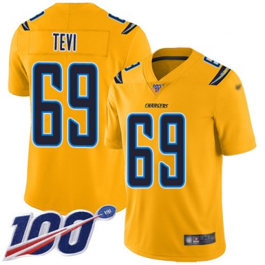 Los Angeles Chargers NFL Football Sam Tevi Gold Jersey Men Limited #69 100th Season Inverted Legend